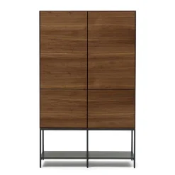 Wohnen Vitrinen<Luftiges Highboard in Nussbaumfarben - Milena