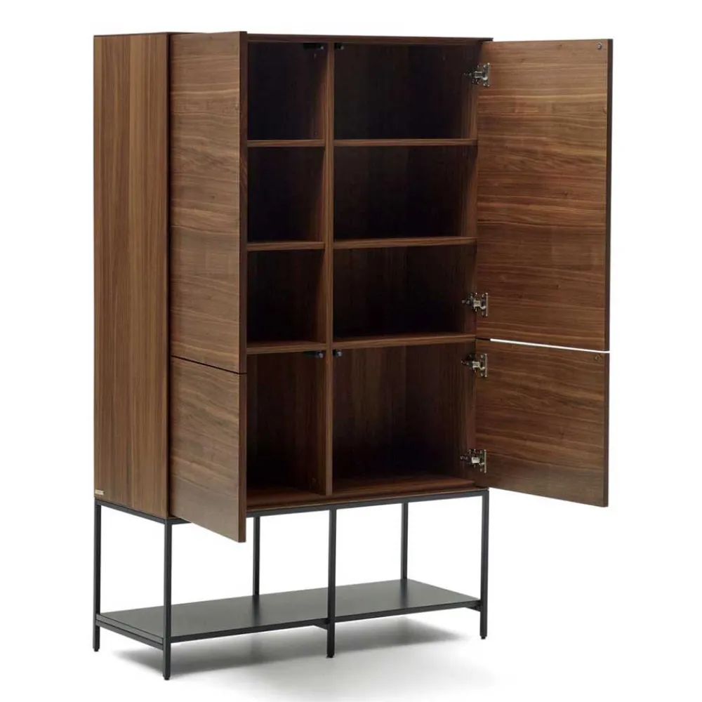 Wohnen Vitrinen<Luftiges Highboard in Nussbaumfarben - Milena