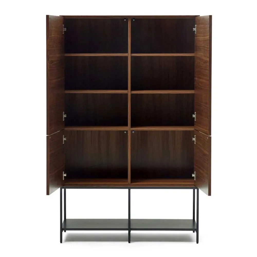 Wohnen Vitrinen<Luftiges Highboard in Nussbaumfarben - Milena