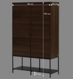 Wohnen Vitrinen<Luftiges Highboard in Nussbaumfarben - Milena