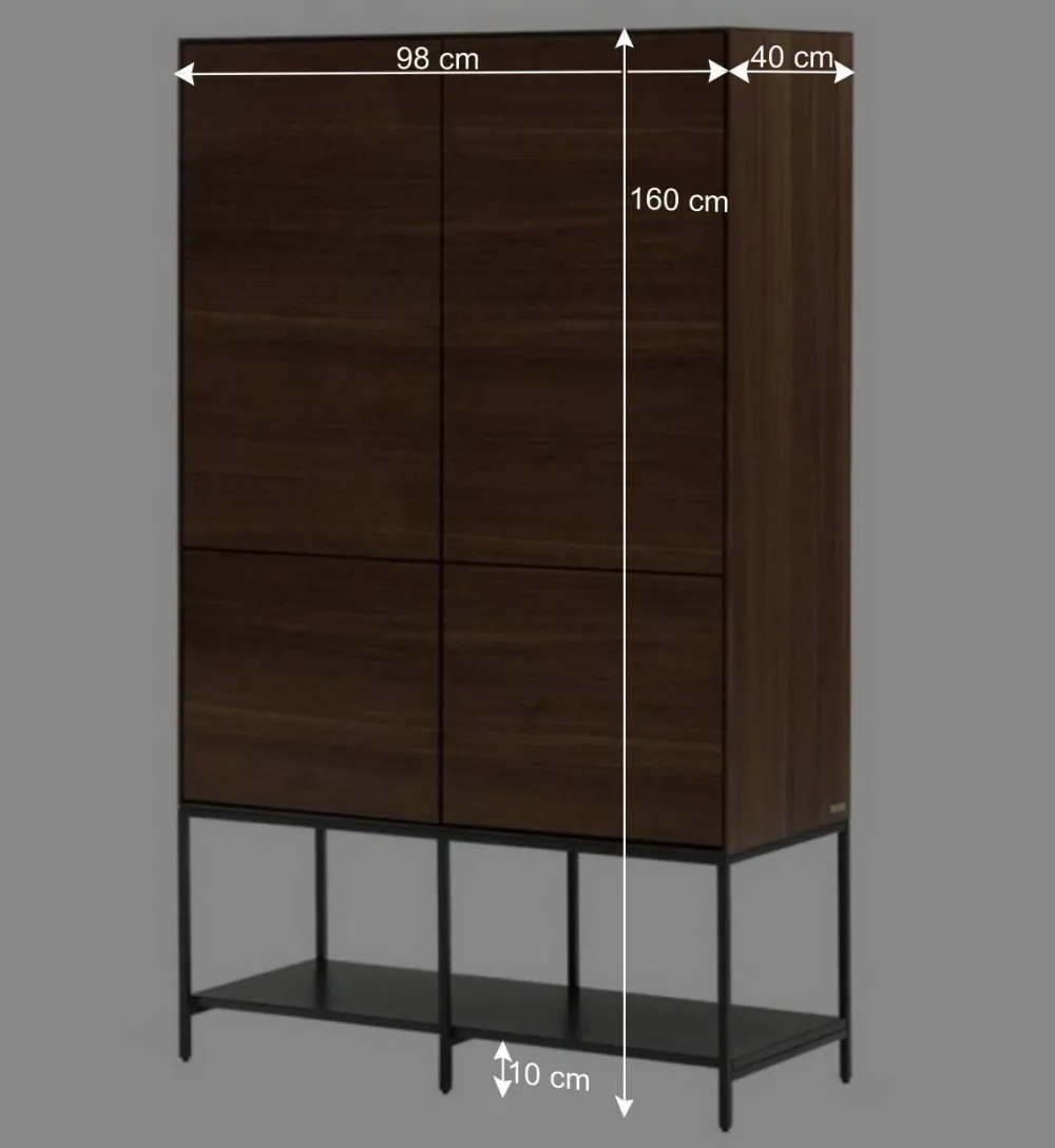 Wohnen Vitrinen<Luftiges Highboard in Nussbaumfarben - Milena