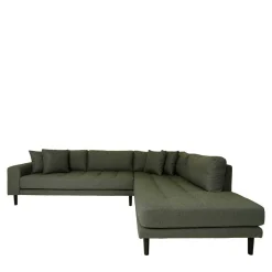 Wohnen Sofas<L-Wohnlandschaft in Oliv Grün Stoff - Udolph