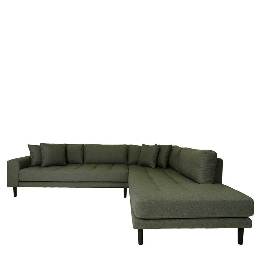 Wohnen Sofas<L-Wohnlandschaft in Oliv Grün Stoff - Udolph