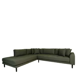 Wohnen Sofas<L-Wohnlandschaft in Oliv Grün Stoff - Udolph