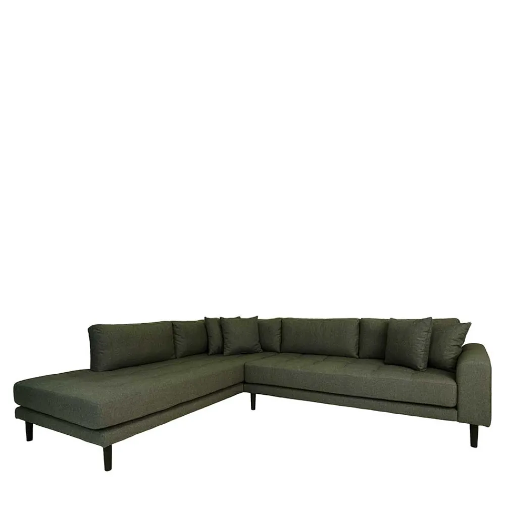 Wohnen Sofas<L-Wohnlandschaft in Oliv Grün Stoff - Udolph