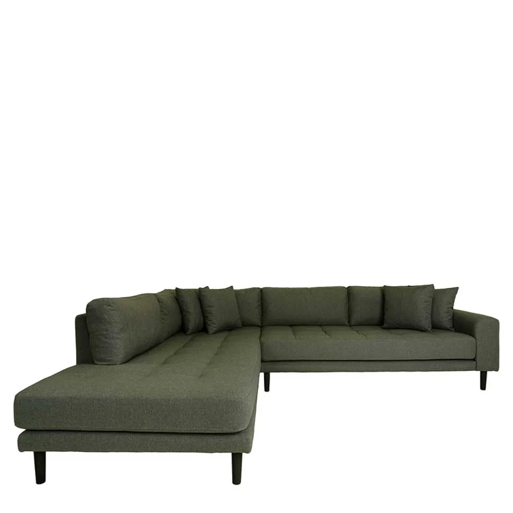 Wohnen Sofas<L-Wohnlandschaft in Oliv Grün Stoff - Udolph