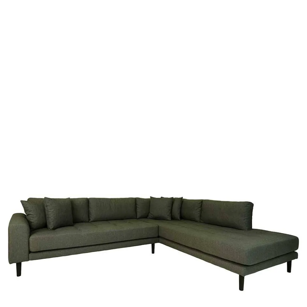 Wohnen Sofas<L-Wohnlandschaft in Oliv Grün Stoff - Udolph