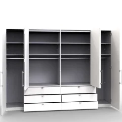 Wohnen Kleiderschränke<3m Kombi-Kleiderschrank mit 2 Falttüren & 2 Türen - Crenba