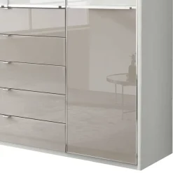 Wohnen Kleiderschränke|Schränke<1,98m Kombi-Kleiderschrank mit Glasfront - Pascan
