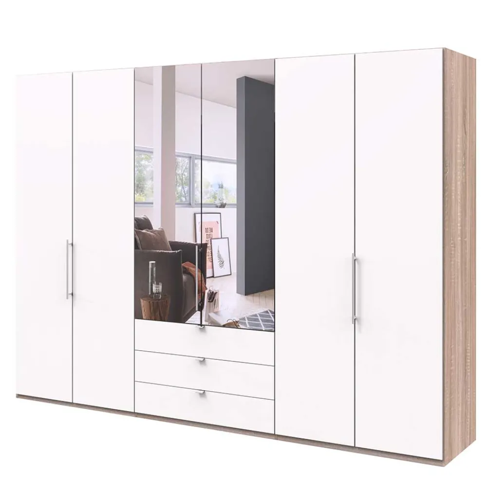 Wohnen Kleiderschränke|Schränke<3m Topp Kleiderschrank 3-türig mit Spiegel - Vaclyn