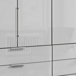 Wohnen Kleiderschränke<3m 4-türiger Kleiderschrank in Weiß Glasfront - Cara