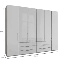 Wohnen Kleiderschränke<3m 4-türiger Kleiderschrank in Weiß Glasfront - Cara