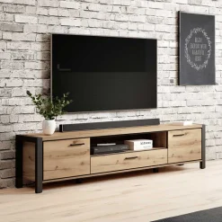 Wohnen Tv & Hifi-Möbel|Lowboards<2,1m TV Board mit Schublade & 2 Türen & Fach - Zavorra