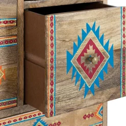 Wohnen Kommoden<Mangoholz Kommode mit Ethno Ornamenten - Linall
