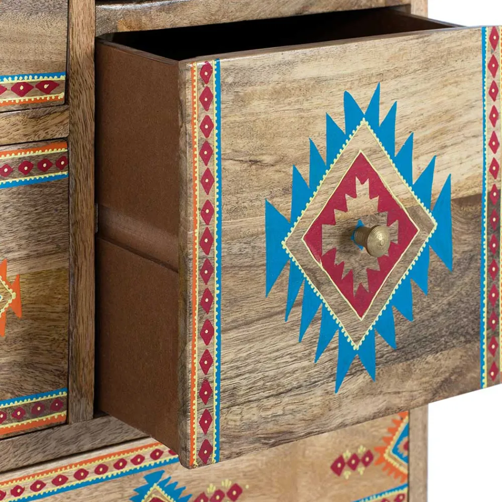 Wohnen Kommoden<Mangoholz Kommode mit Ethno Ornamenten - Linall
