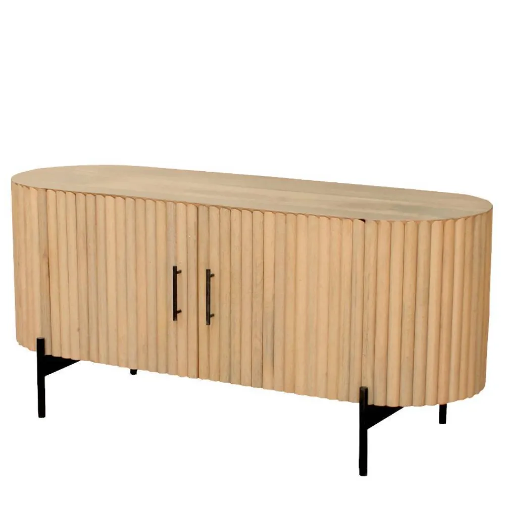 Wohnen Tv & Hifi-Möbel|Lowboards<Mangoholz Lowboard in Lamellenoptik - Dorian
