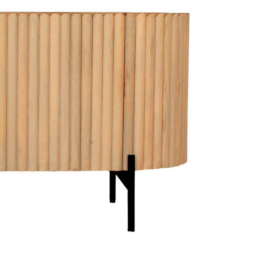 Wohnen Tv & Hifi-Möbel|Lowboards<Mangoholz Lowboard in Lamellenoptik - Dorian