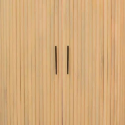 Wohnen Vitrinen<Mangoholz Schrank in Lamellenoptik - Dorian
