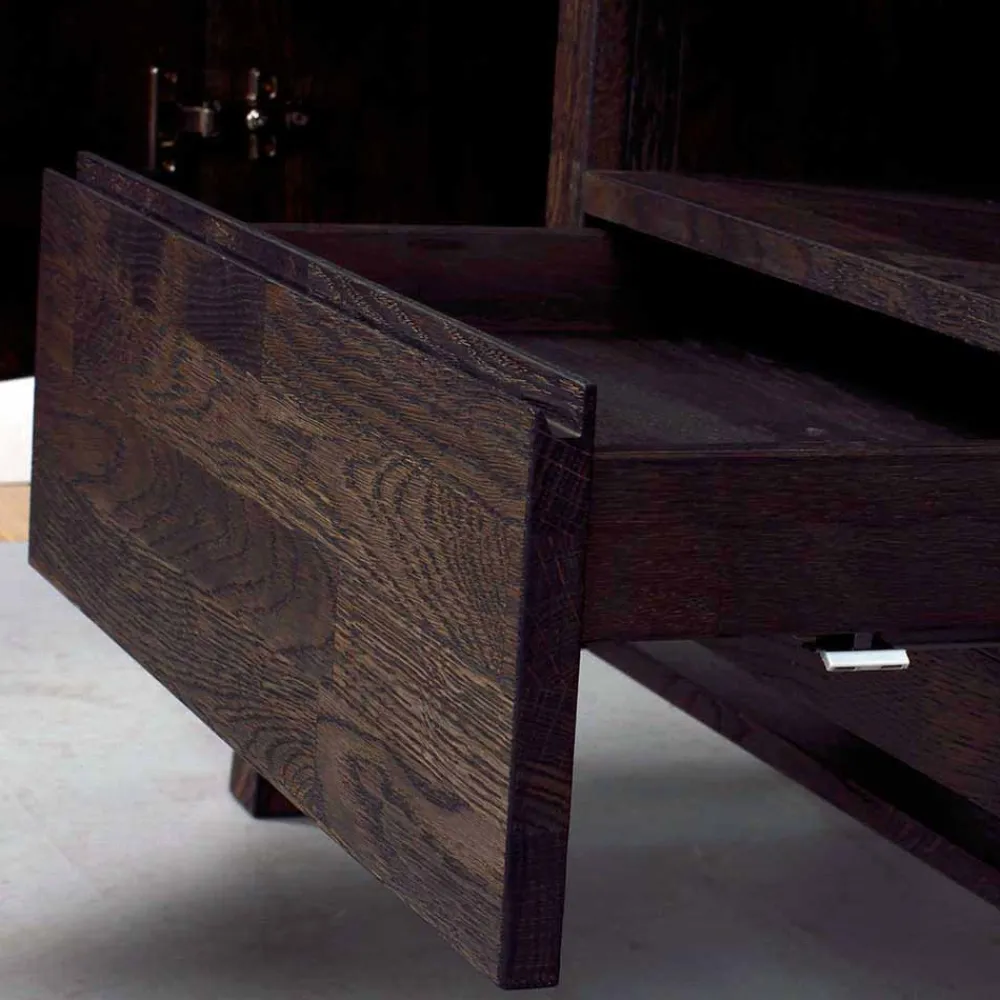 Wohnen Tv & Hifi-Möbel|Lowboards<Markantes Retro TV Board aus Eiche dunkel - Vedraza