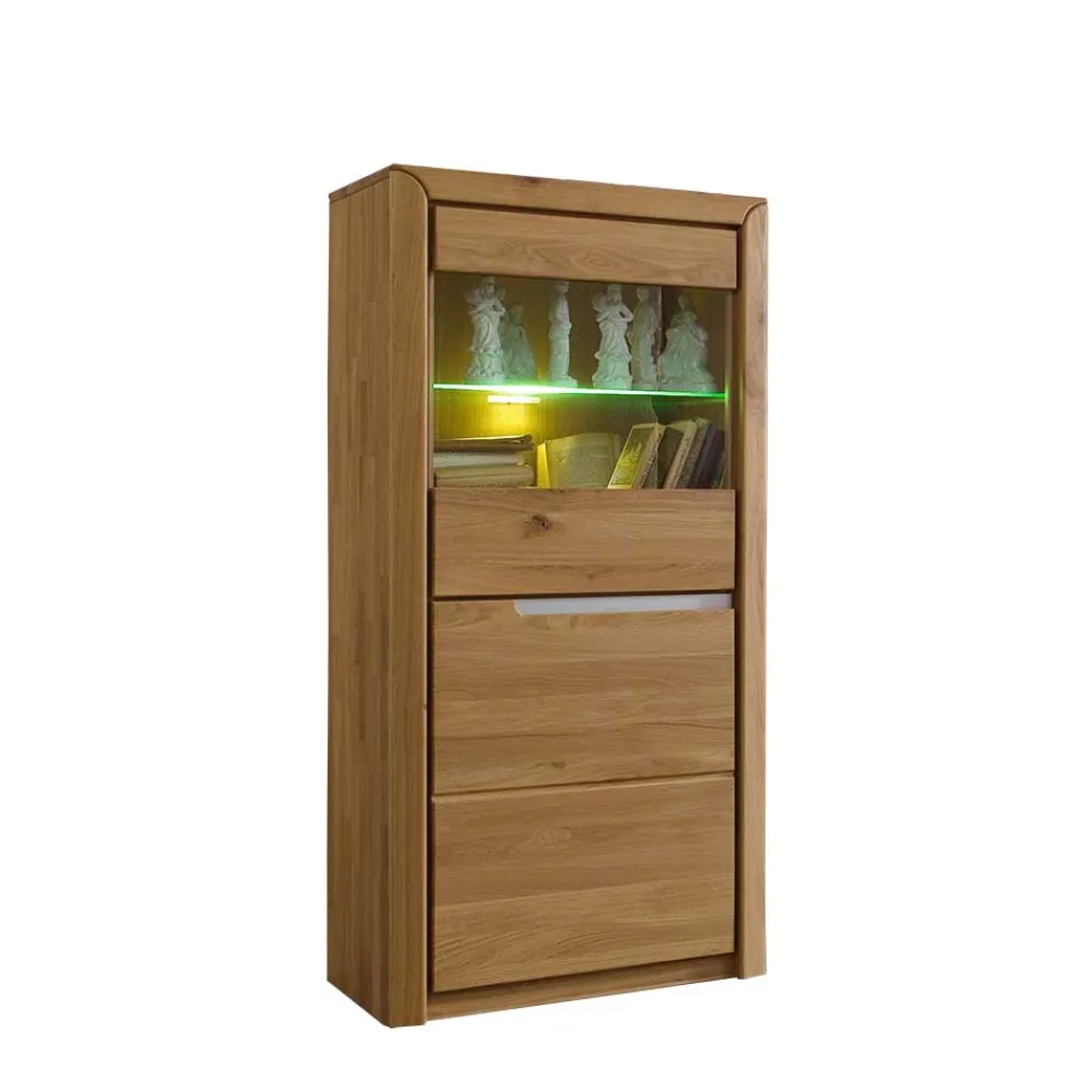 Wohnen Vitrinen<Massiv Vitrine Croconia aus Wildeiche Bianco