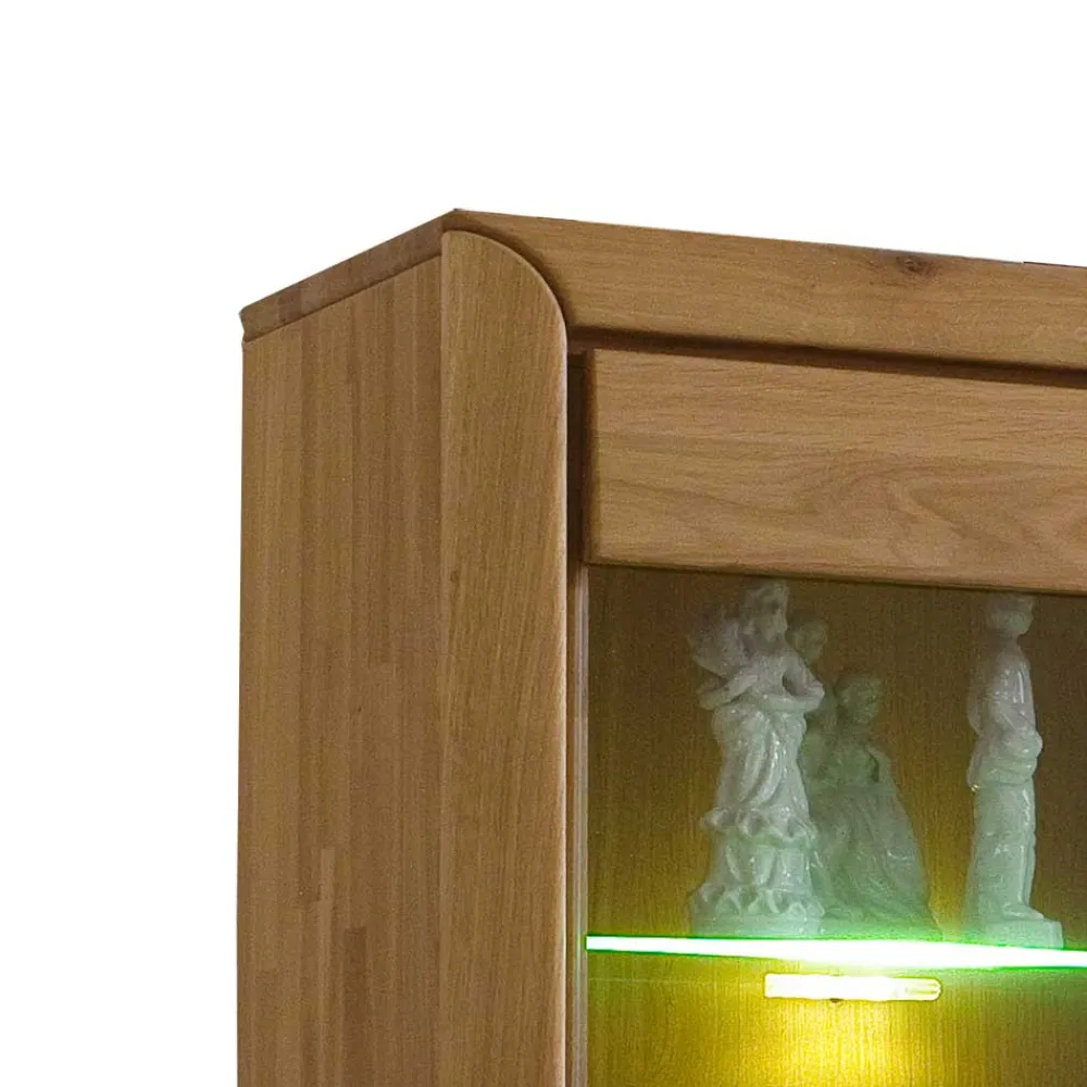 Wohnen Vitrinen<Massiv Vitrine Croconia aus Wildeiche Bianco