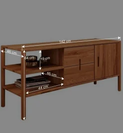 Wohnen Tv & Hifi-Möbel|Lowboards<Massive Kommode mit zwei offenen Fächern - Indrya