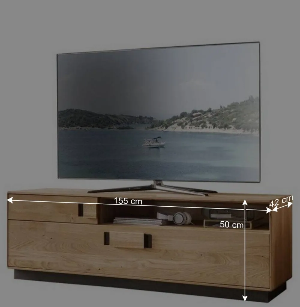 Wohnen Wohnwände<Massive Wohnzimmereinrichtung mit LED - Xeddos (dreiteilig)