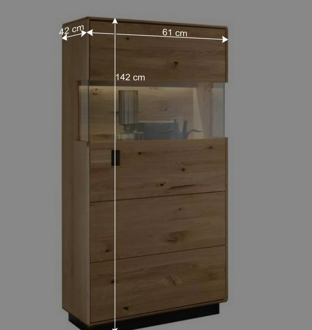 Wohnen Wohnwände<Massive Wohnzimmereinrichtung mit LED - Xeddos (dreiteilig)