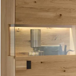 Wohnen Wohnwände<Massive Wohnzimmereinrichtung mit LED - Xeddos (dreiteilig)