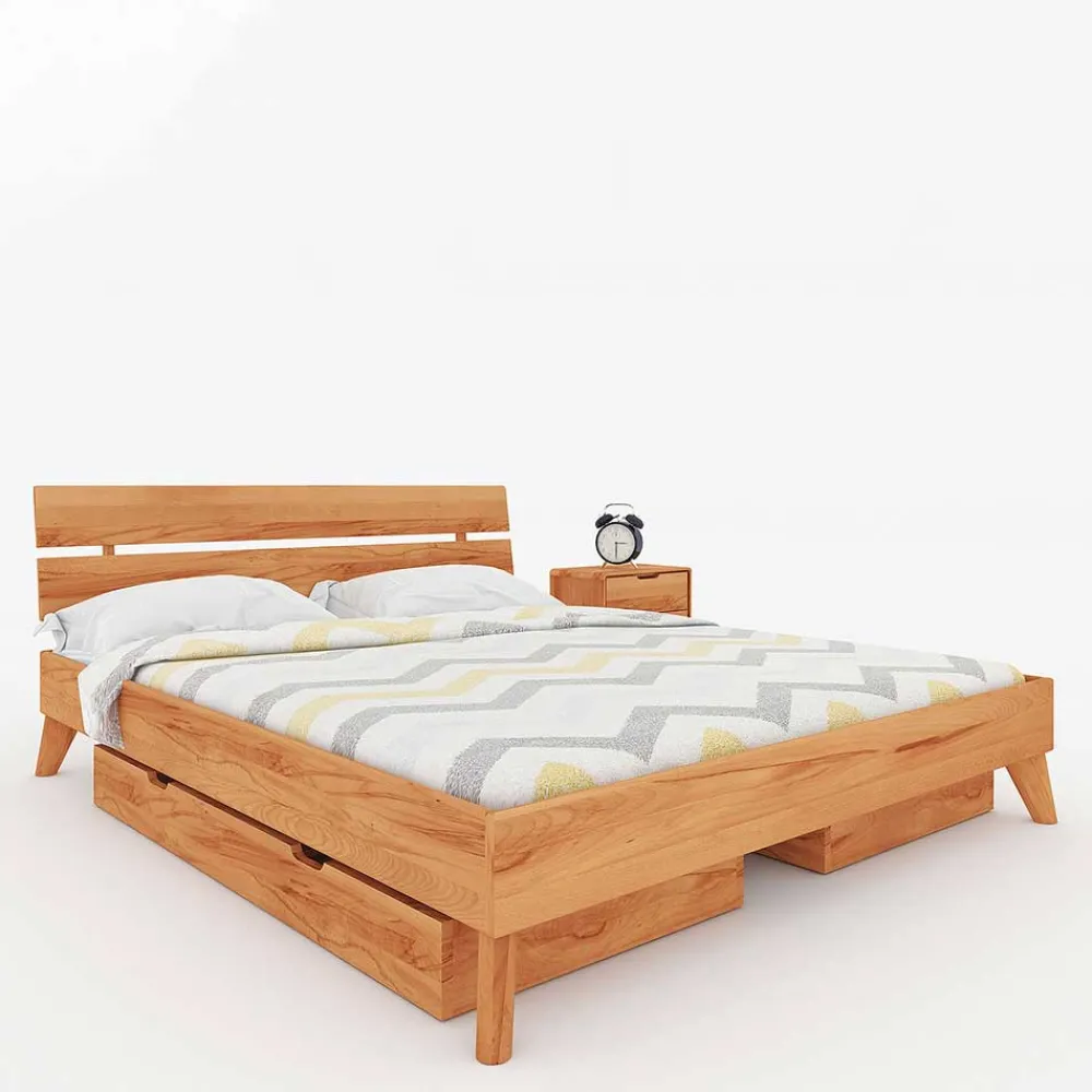 Wohnen Betten<Massives Bettkasten Doppelbett in 190cm Länge - Junola
