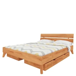 Wohnen Betten<Massives Bettkasten Doppelbett in 190cm Länge - Junola