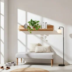 Wohnen Regale<Massives Eiche Wandboard in drei Breiten - Teano