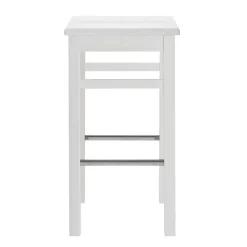 Wohnen Hocker<Massivholz Barhocker in Weiß lackiert - Zanaris
