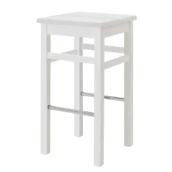 Wohnen Hocker<Massivholz Barhocker in Weiß lackiert - Zanaris