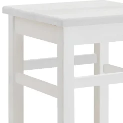 Wohnen Hocker<Massivholz Barhocker in Weiß lackiert - Zanaris