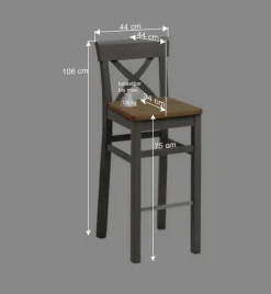 Wohnen Hocker<Massivholz Barstuhl Jytte im Landhausstil