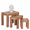Wohnen Tische<Massivholz Beistelltische Vislan im Set (dreiteilig)