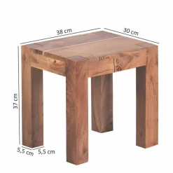 Wohnen Tische<Massivholz Beistelltische Vislan im Set (dreiteilig)