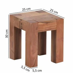 Wohnen Tische<Massivholz Beistelltische Vislan im Set (dreiteilig)