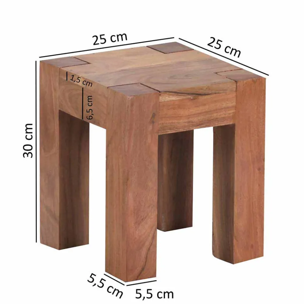 Wohnen Tische<Massivholz Beistelltische Vislan im Set (dreiteilig)
