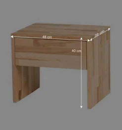 Wohnen Betten<Massivholz Doppelbett Acientra aus Kernbuche geölt (dreiteilig)