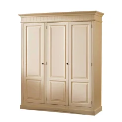 Wohnen Kleiderschränke|Schränke<Massivholz Kleiderschrank Jaif in Creme Vintage
