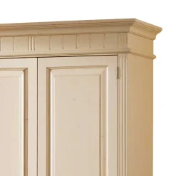 Wohnen Kleiderschränke|Schränke<Massivholz Kleiderschrank Jaif in Creme Vintage