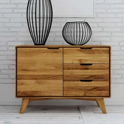 Wohnen Tv & Hifi-Möbel|Lowboards<Massivholz Kombi-Kommode in Natur geölt - Eavy I
