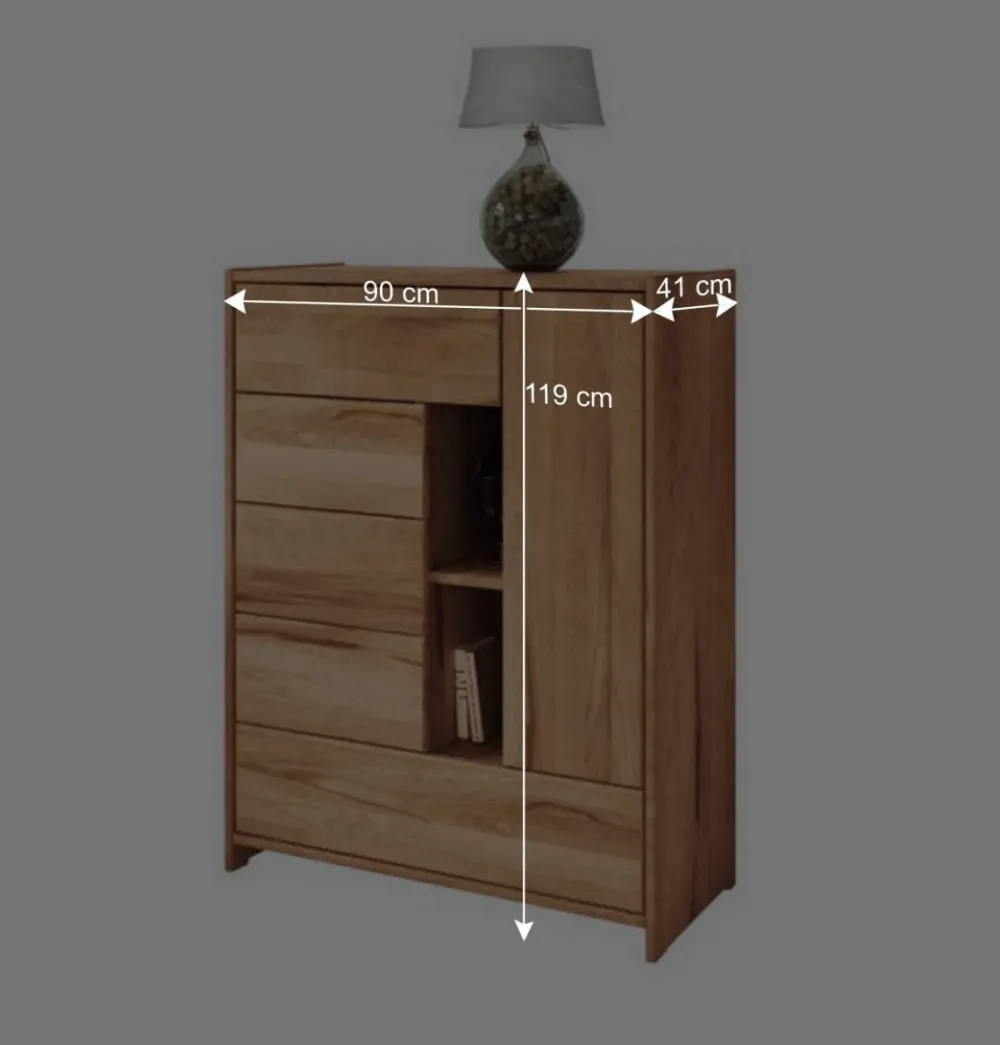 Wohnen Highboards<Massivholz Kommode Salomonia aus Kernbuche geölt