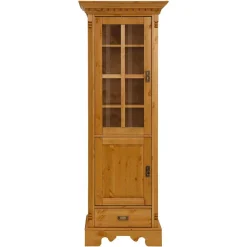 Wohnen Vitrinen<Massivholz Landhausvitrine gebeizt & geölt - Fausanda