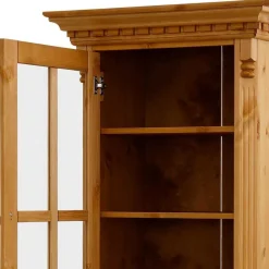 Wohnen Vitrinen<Massivholz Landhausvitrine gebeizt & geölt - Fausanda