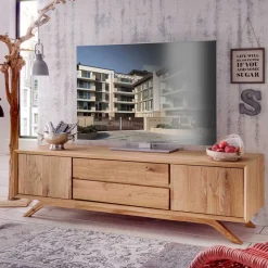 Wohnen Tv & Hifi-Möbel|Lowboards<Massivholz Lowboard für TV 180x50x50 cm - Lampione
