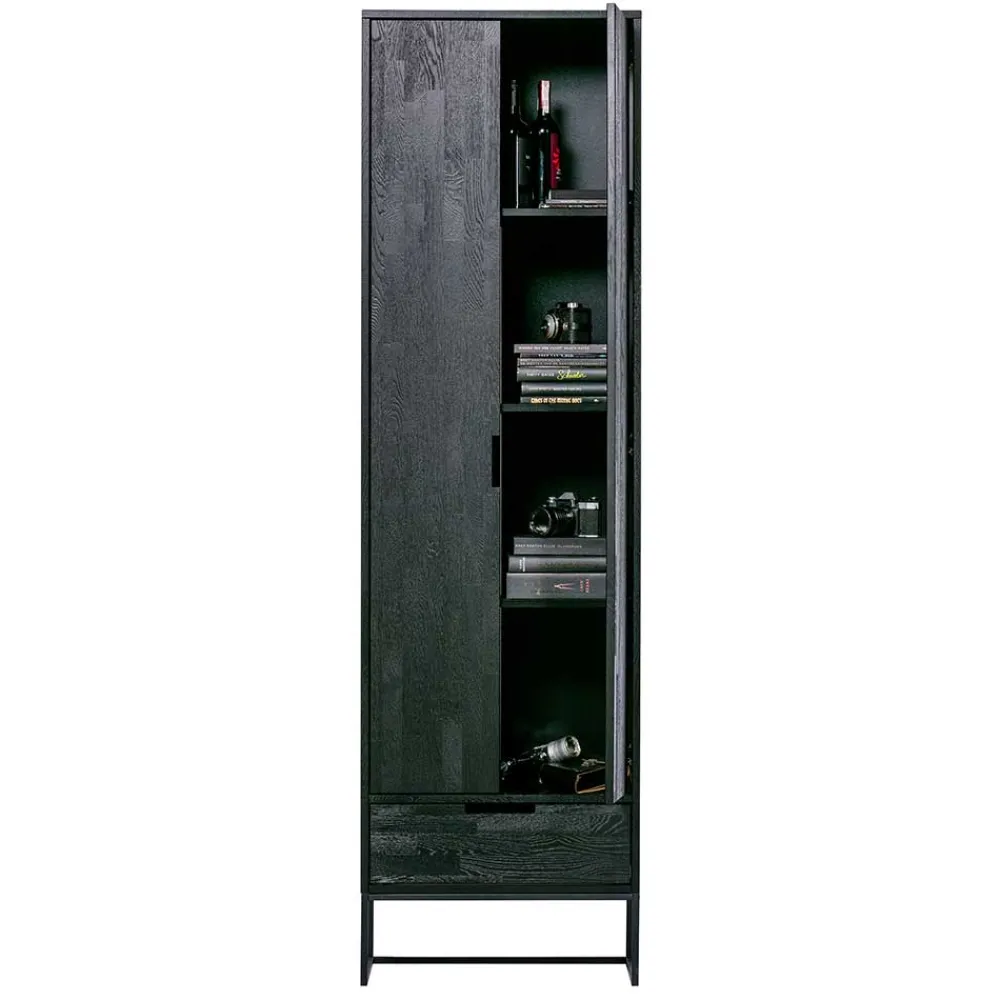 Wohnen Vitrinen|Schränke<Massivholz Schrank in Schwarz - Almery