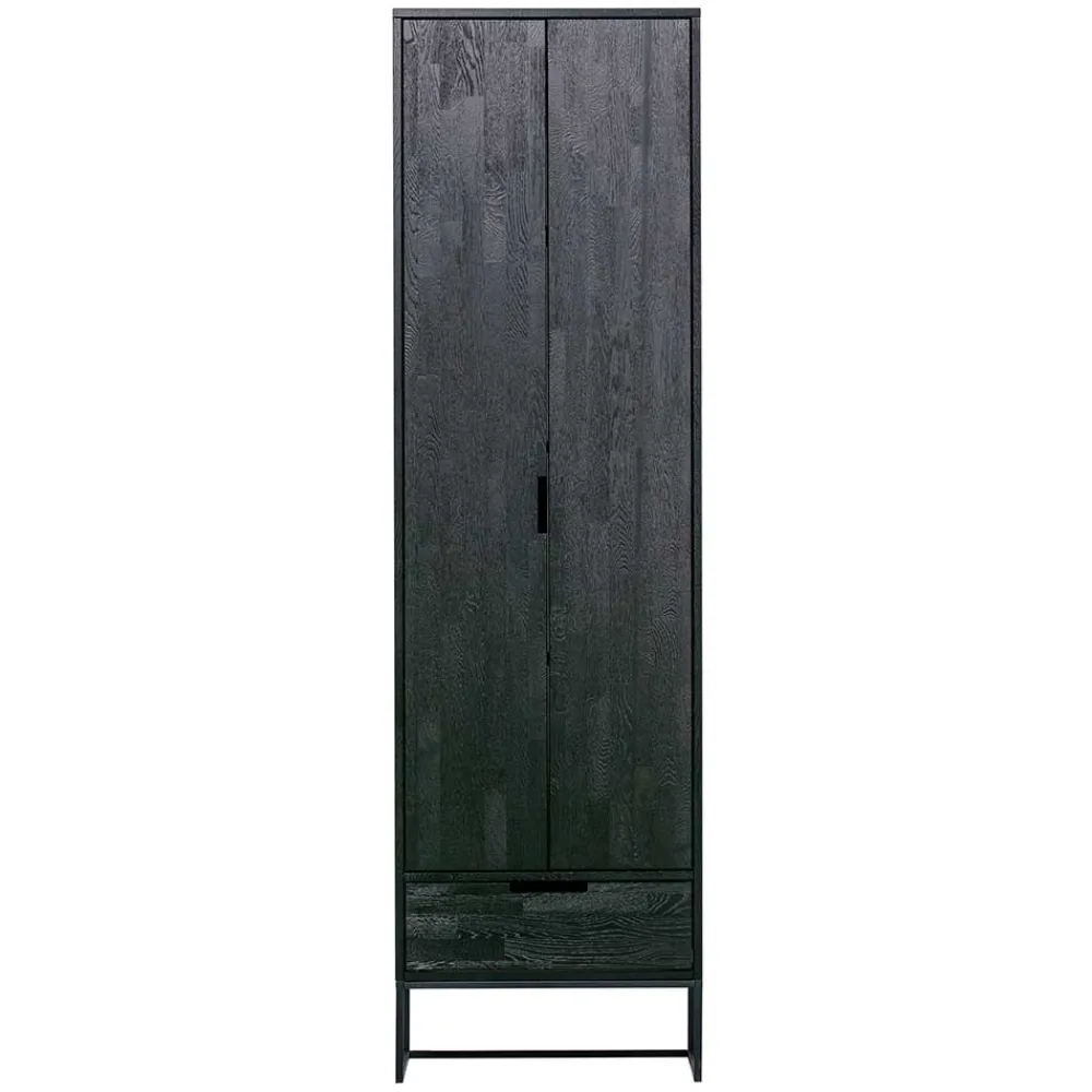 Wohnen Vitrinen|Schränke<Massivholz Schrank in Schwarz - Almery